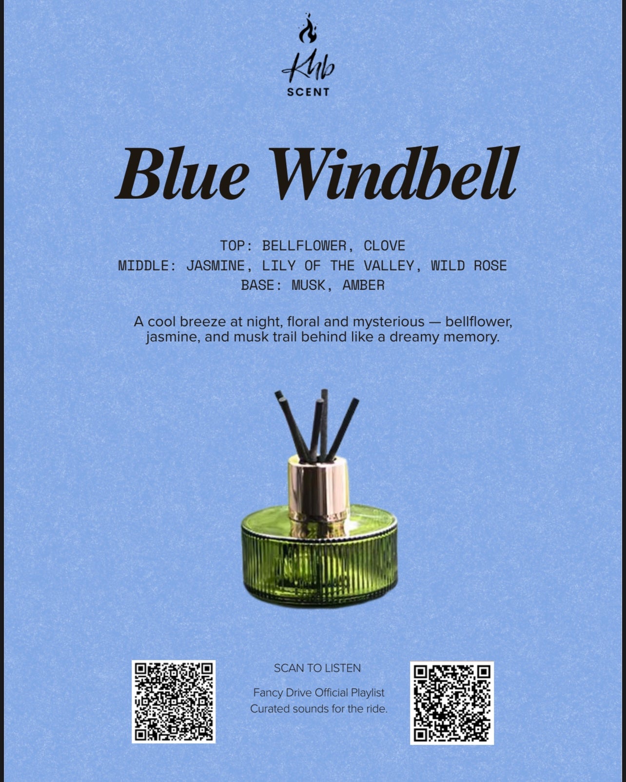 KHB SCENT FANCY DRIVE - Blue Windbell - Car Diffuser