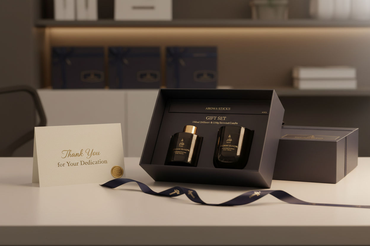 KHB SCENT Holiday Season Shangrila Gift Set: Scented Candle & REED Diffuser