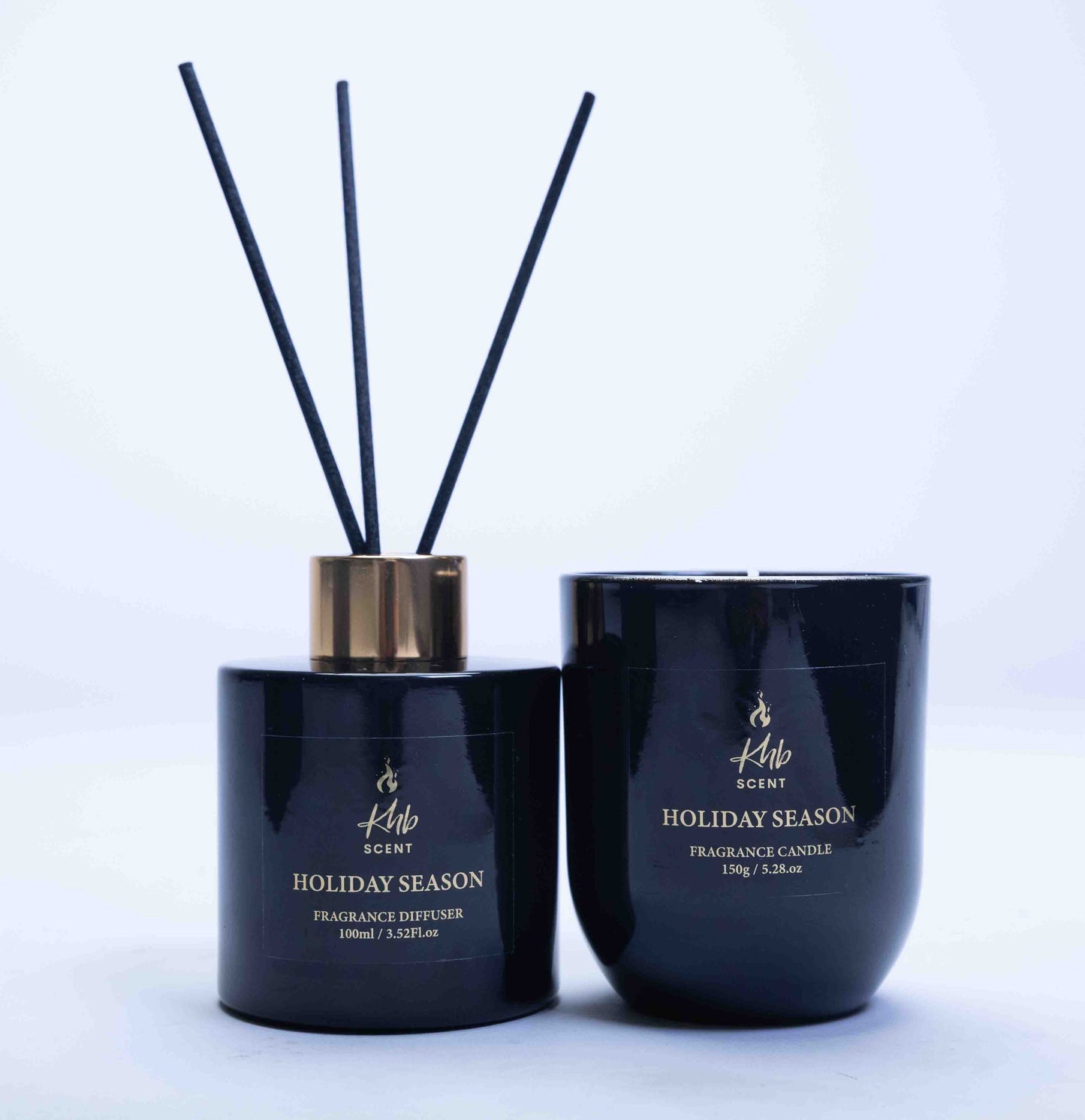 KHB SCENT Holiday Season Shangrila Gift Set: Scented Candle & REED Diffuser for a relaxing atmosphere