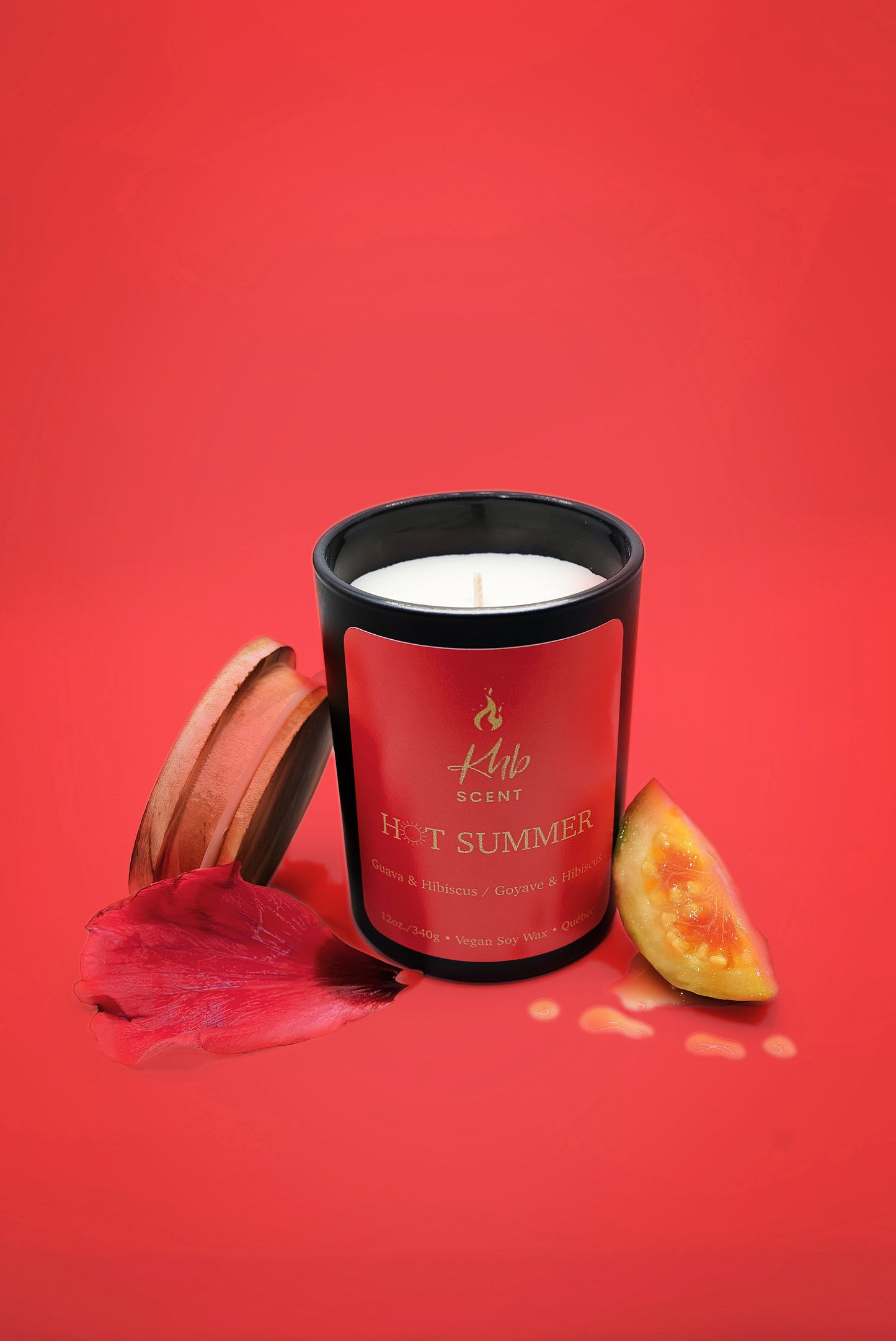 KHB SCENT Hot Summer Vegan Candle Deal with vibrant packaging and fruity aroma, perfect for summer relaxation