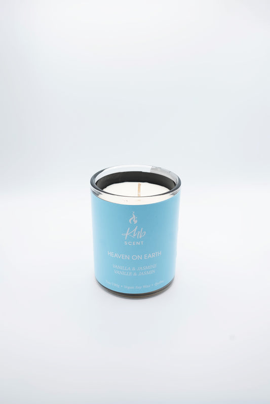KHB Scent Heaven on Earth Vanilla Jasmine Candle Deal in a decorative jar
